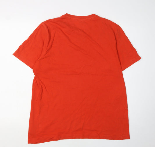 Reebok Men's Red Graphic Print Cotton T-Shirt Size L