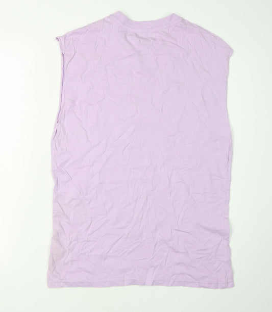 Unisex Adults UK Size S Another Influence Purple Basic T-Shirt