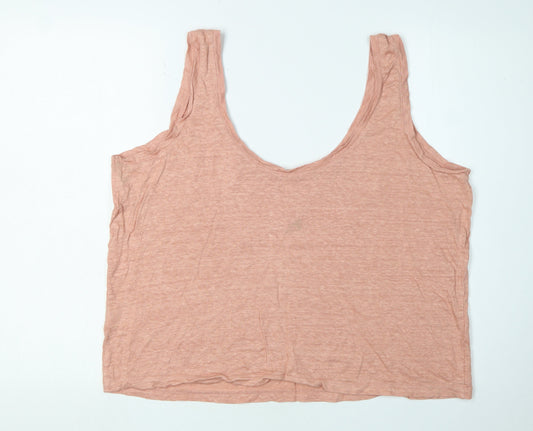 Boden Women's Pink Linen Camisole Tank Top XL