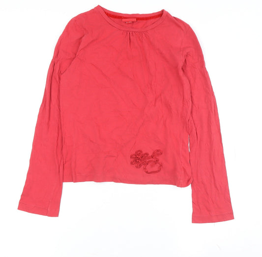 Additional front view of ELLE Women's Red Long Sleeve Top, size M