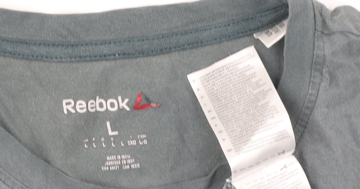 Reebok Men's Grey Graphic Print T-Shirt L
