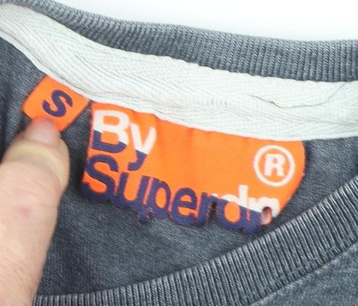 Superdry Men's Grey Logo T-Shirt, Size S, Crew Neck