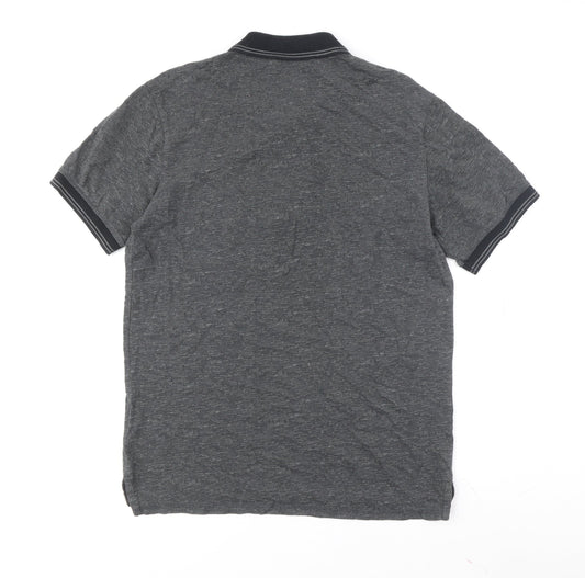 GUESS Men's Grey Short Sleeve Polo Shirt Size M