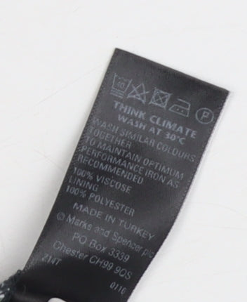 Marks and Spencer Women's Black Floral Dress - Size 12