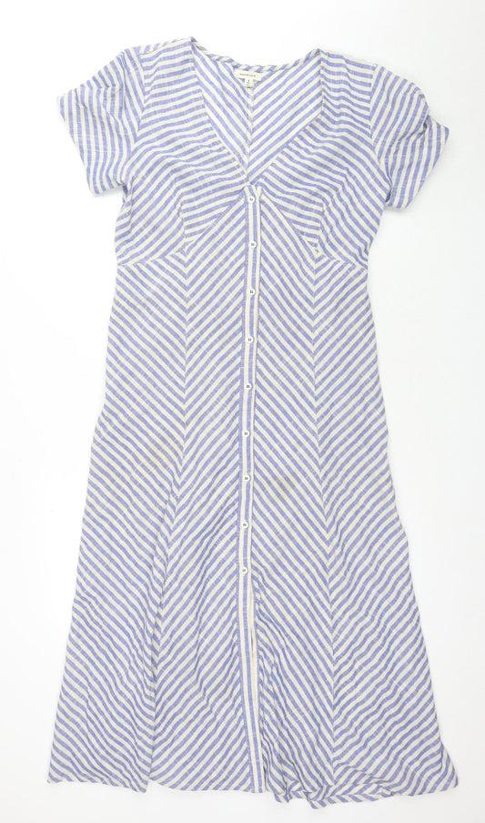 Max Studio Women’s Blue Striped A-Line Dress Size 8