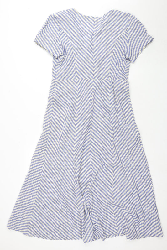 Max Studio Women’s Blue Striped A-Line Dress Size 8