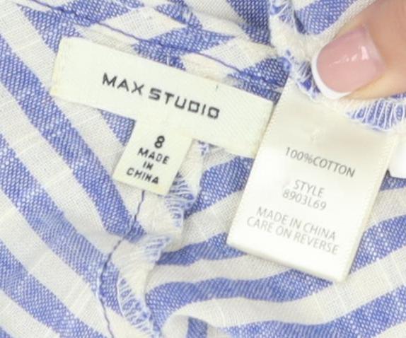 Max Studio Women’s Blue Striped A-Line Dress Size 8
