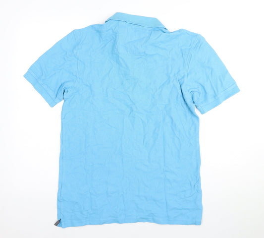 Marks and Spencer Men's Blue Polo Shirt, Size S, Short Sleeve