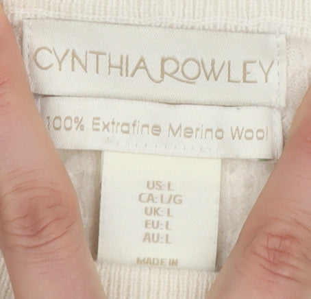 Womens UK Size L Cynthia Rowley Ivory Pullover Jumper