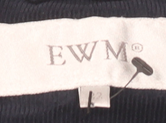 Womens UK Size 2 EWM Black Quilted Coat