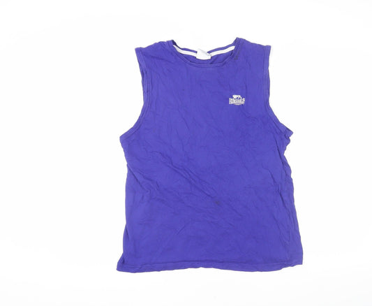 Additional front view of Lonsdale unisex purple tank top m cotton casual