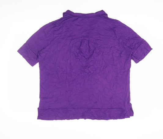Womens UK Size L Long Tall Sally Purple Basic Polo