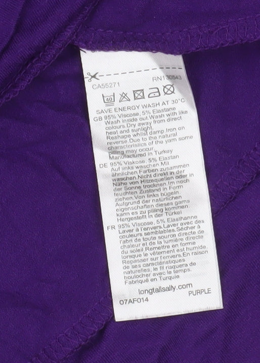 Womens UK Size L Long Tall Sally Purple Basic Polo