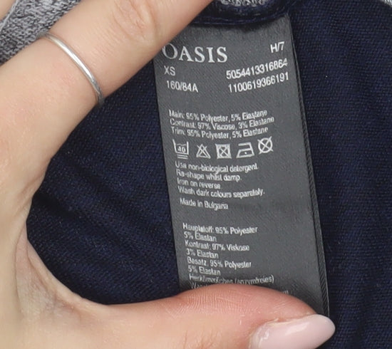 Womens UK Size XS Oasis Multicoloured Basic T-Shirt