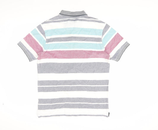 Maine Striped Polo Shirt, Men's Small, Multicoloured Cotton