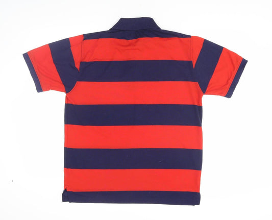 Silver Stone Men's Red Striped Polo Shirt Size S