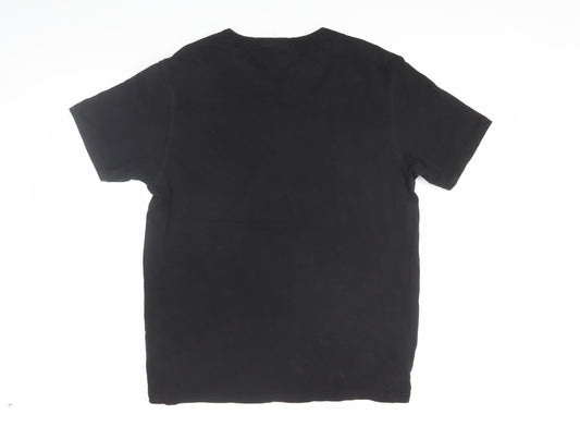 Jasper Conran Men's Black Henley T-Shirt, Size M