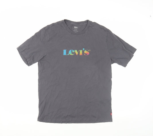 Unisex Adults UK Size S Levi's Grey Jersey T-Shirt