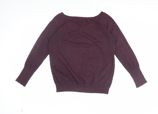 Gap Women's Purple Pullover Jumper, S, Boat Neck