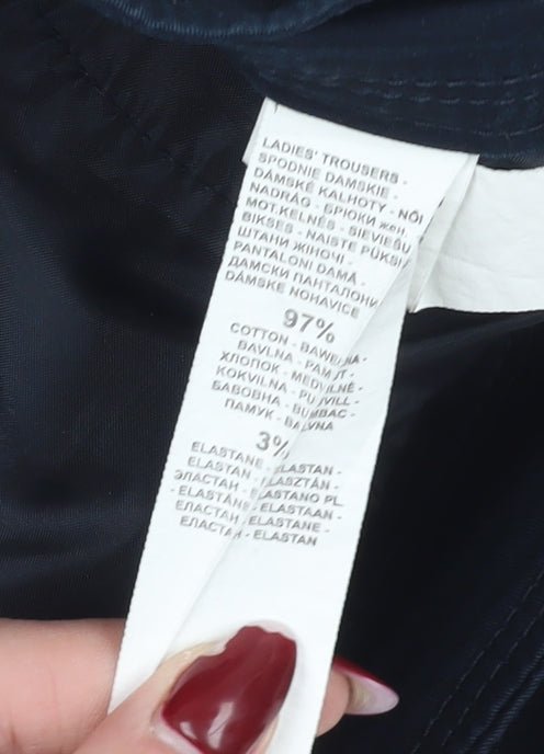 Reserved Women's Black Skinny Trousers Size 6 Cotton