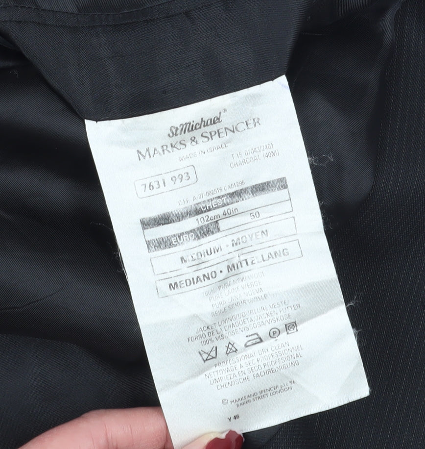 Mens UK Size 40 Marks and Spencer Regular Black Suit Jacket