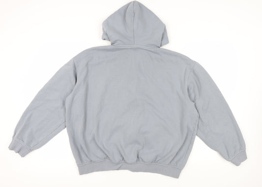 H&M Grey Full Zip Hoodie Unisex Size 12 Relaxed Fit