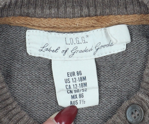 Label of Graded Goods Unisex Brown Argyle Pullover 12-18M