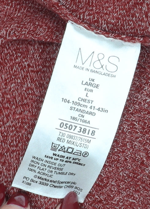 Marks and Spencer Men's Red Pullover Jumper L