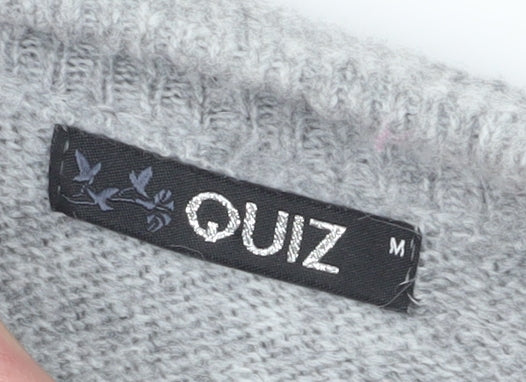 Womens UK Size M Quiz Grey Pullover Jumper