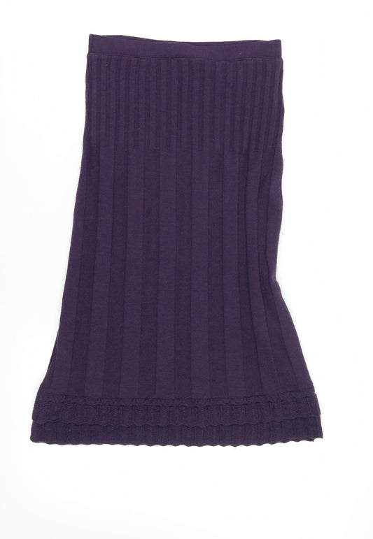 Marks and Spencer Womens Purple Pleated Skirt Size 10