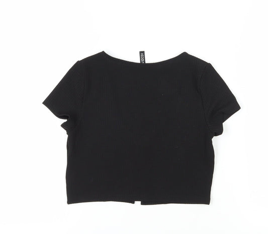 Womens UK Size S H&M Black Cropped T-Shirt