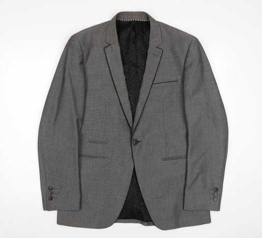 Additional front view of 1860 Limited Collection Men's Grey Blazer, size 38R