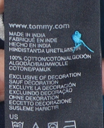 Tommy Hilfiger Men's Blue Striped Polo Shirt, Size S