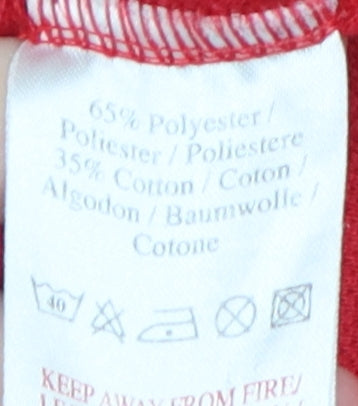 Umbro Men's Red Polo Shirt L - Classic Solid Short Sleeve