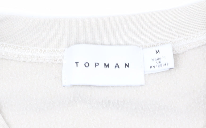Topman Men's Beige Logo Sweatshirt M Pullover