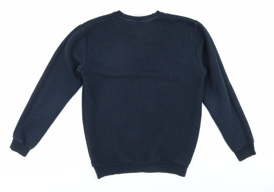 Zara Men's Blue Pullover Jumper - Size M, Regular Fit