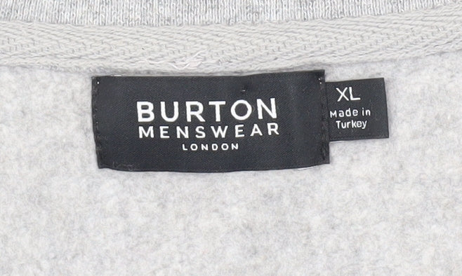 Burton Menswear Grey XL Men's Graphic Pullover Jumper