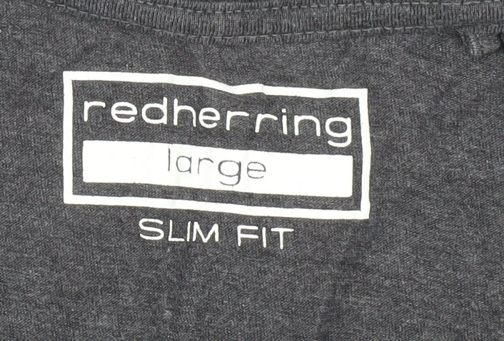 Red Herring Men's Grey Slim Fit Large T-Shirt