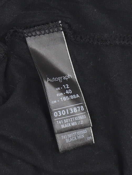 Womens UK Size 12 Marks and Spencer Black Basic T-Shirt