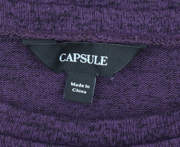 Capsule Women's Purple Knit Top, L, Casual, Autumn