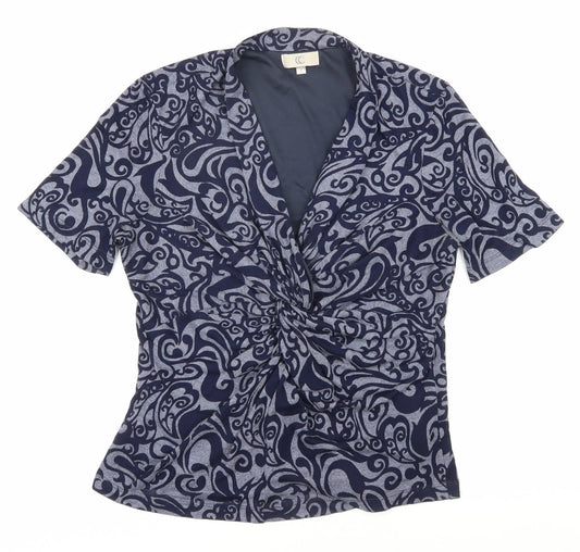Womens UK Size S CC Blue Wrap Blouse