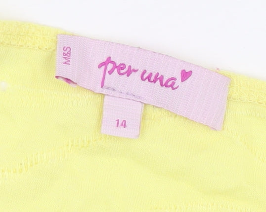 Womens UK Size 14 Marks and Spencer Yellow T-Shirt