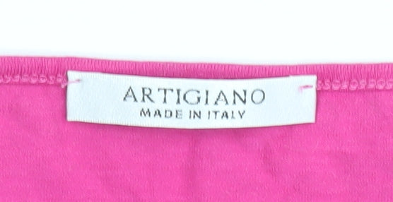 Womens UK Size 14 Artigiano Pink Basic Blouse