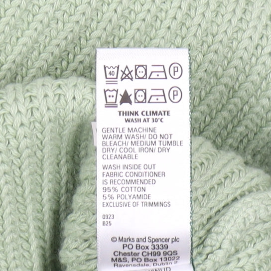 Womens UK Size M Marks and Spencer Green Pullover Jumper