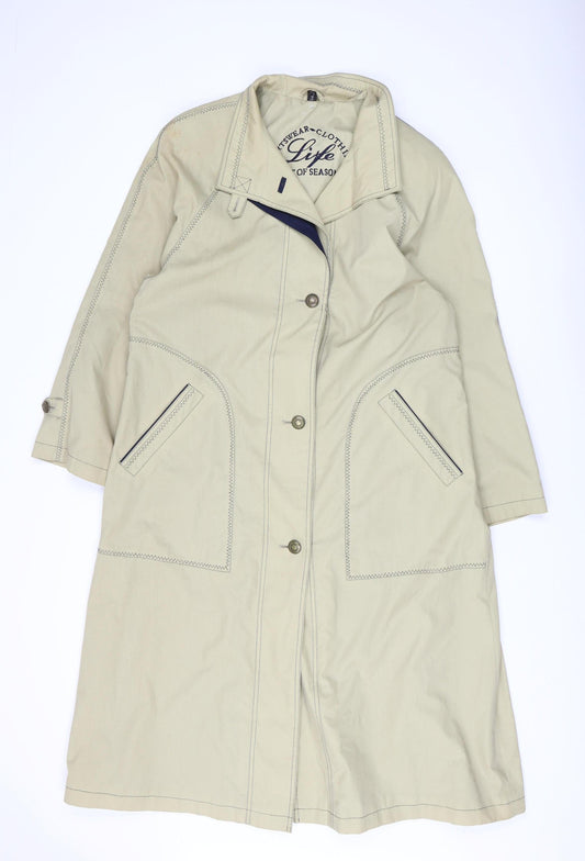 Additional front view of Arnold Scaasi Beige Trench Coat unisex adults s classic