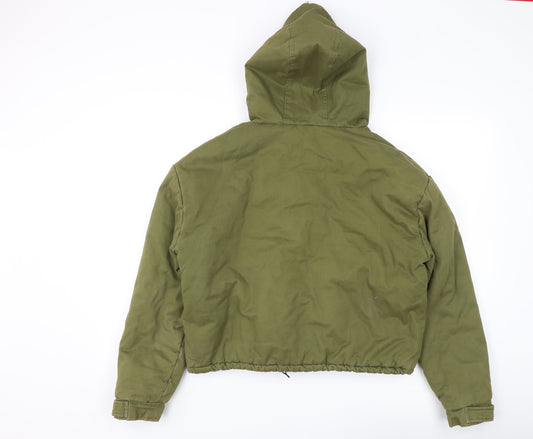 boohoo Women's Green Hooded Puffer Jacket Size 12