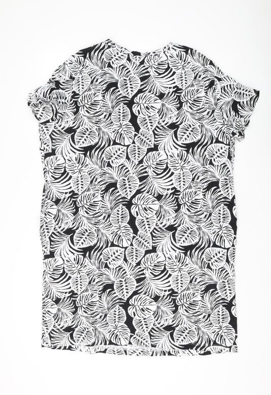 Marks and Spencer Women's Black Floral T-Shirt Dress