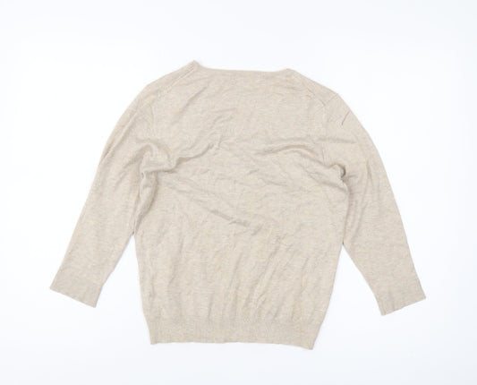 Womens UK Size 14 Marks and Spencer Beige Pullover Jumper