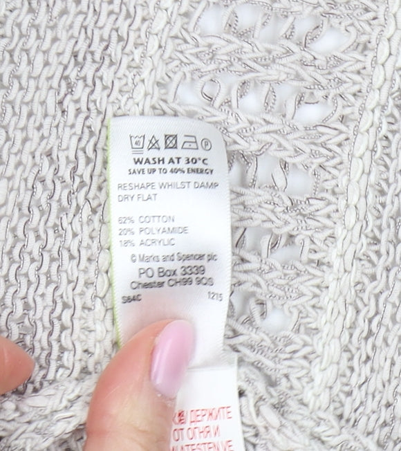 Womens UK Size 16 Marks and Spencer Beige Cardigan Jumper