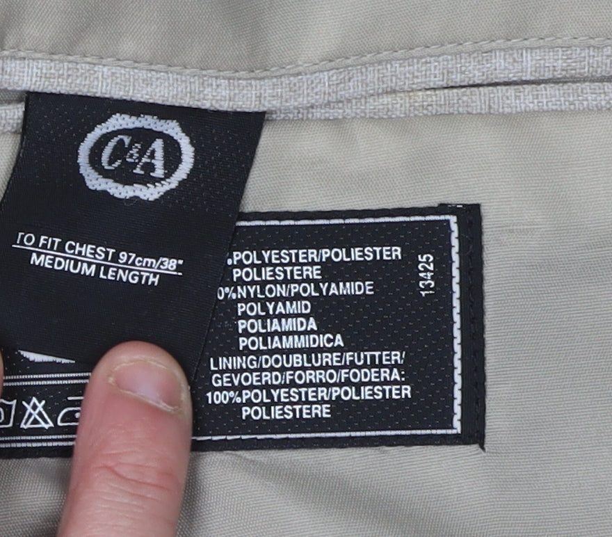 Mens UK Size 38 C&A Regular Beige Suit Jacket